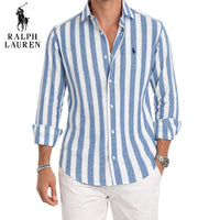 Striano™ | Camisa de lino a rayas verticales