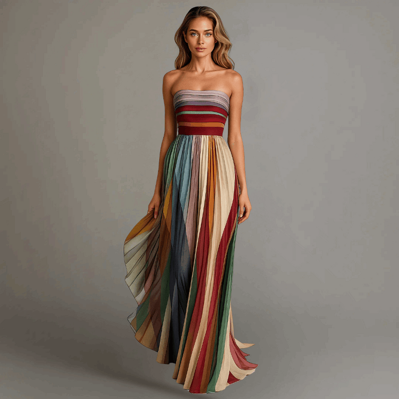 Ondara™ | Vestido largo de rayas que atrapa miradas