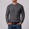 Textured Ribbed Crewneck Sweater